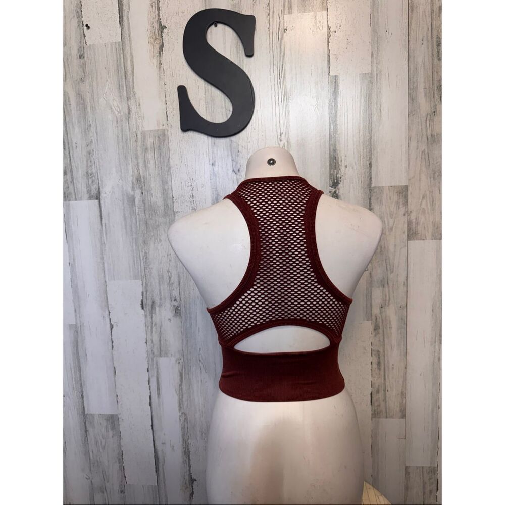 JoyLab Ribbed Racerback Tank Top in Rust - Picture 2 of 7